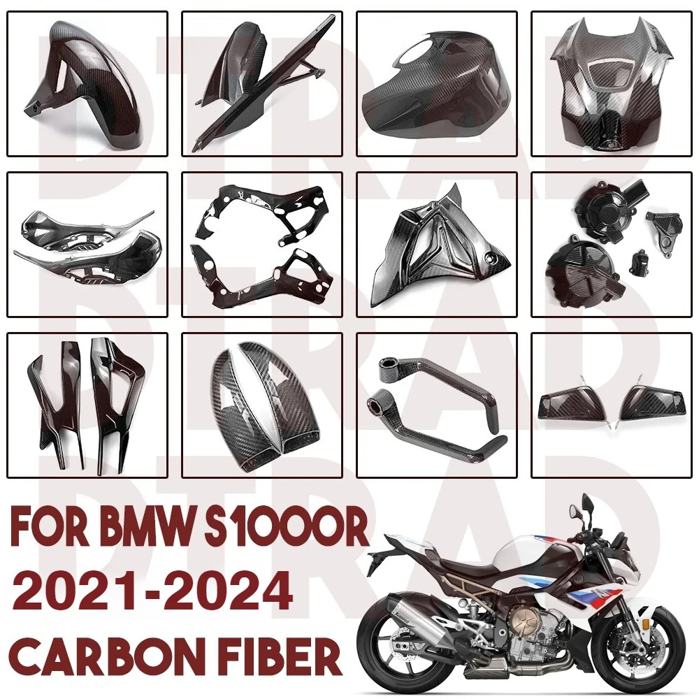 

2022 For BMW S1000R 2021-2024 3K Carbon Fiber Body & Frame Side Covers Full Fairing Kits Motorcycle Modified Parts Gloss S 1000R