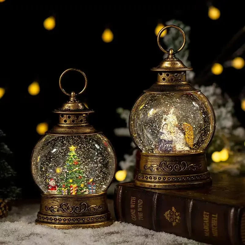 Christmas decorations wind lights music box wate crystal ball Santa Claus Christmas tree lights holy festival gift room decor