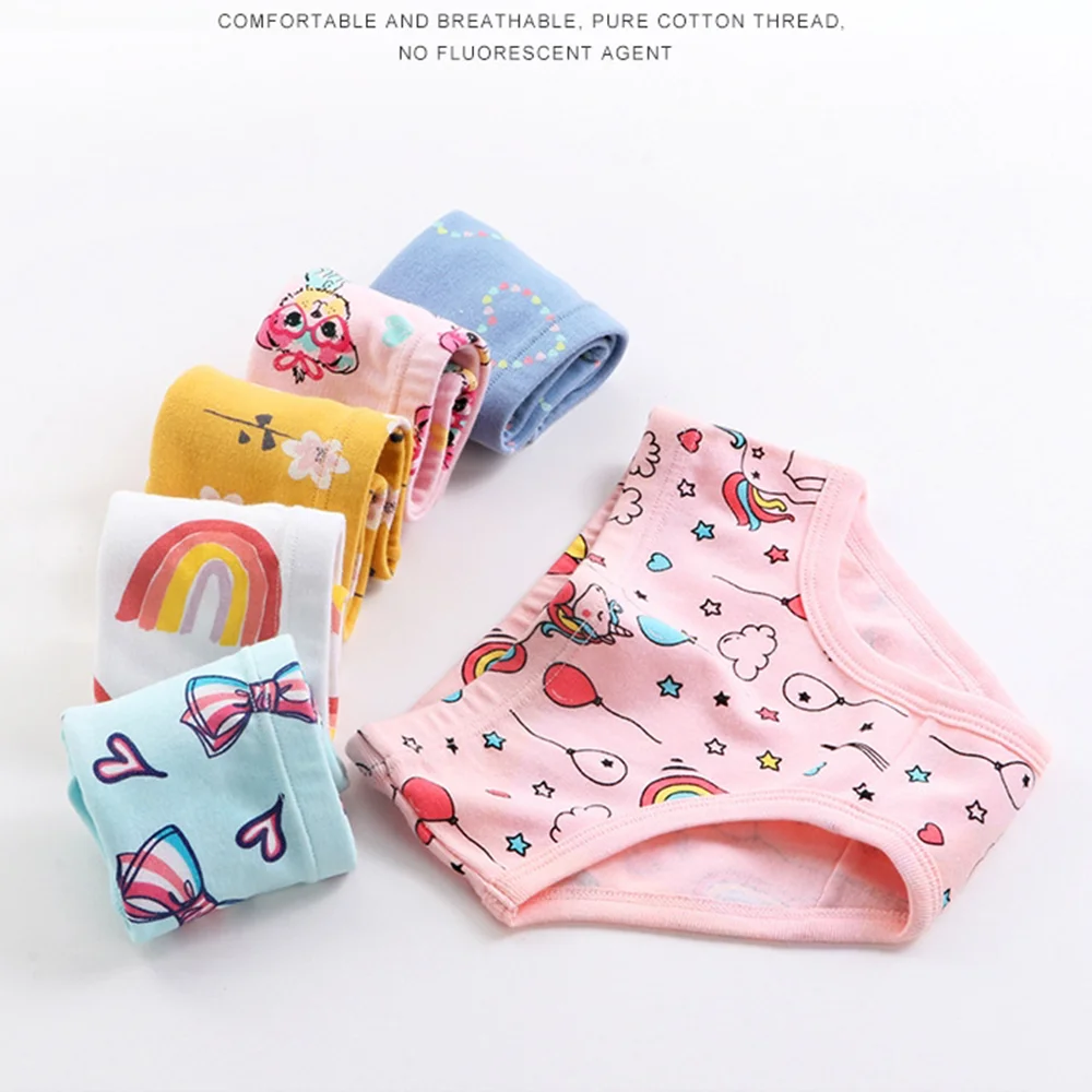 6pcs/bag kid girl underwear 100%cotton colorful with soft material