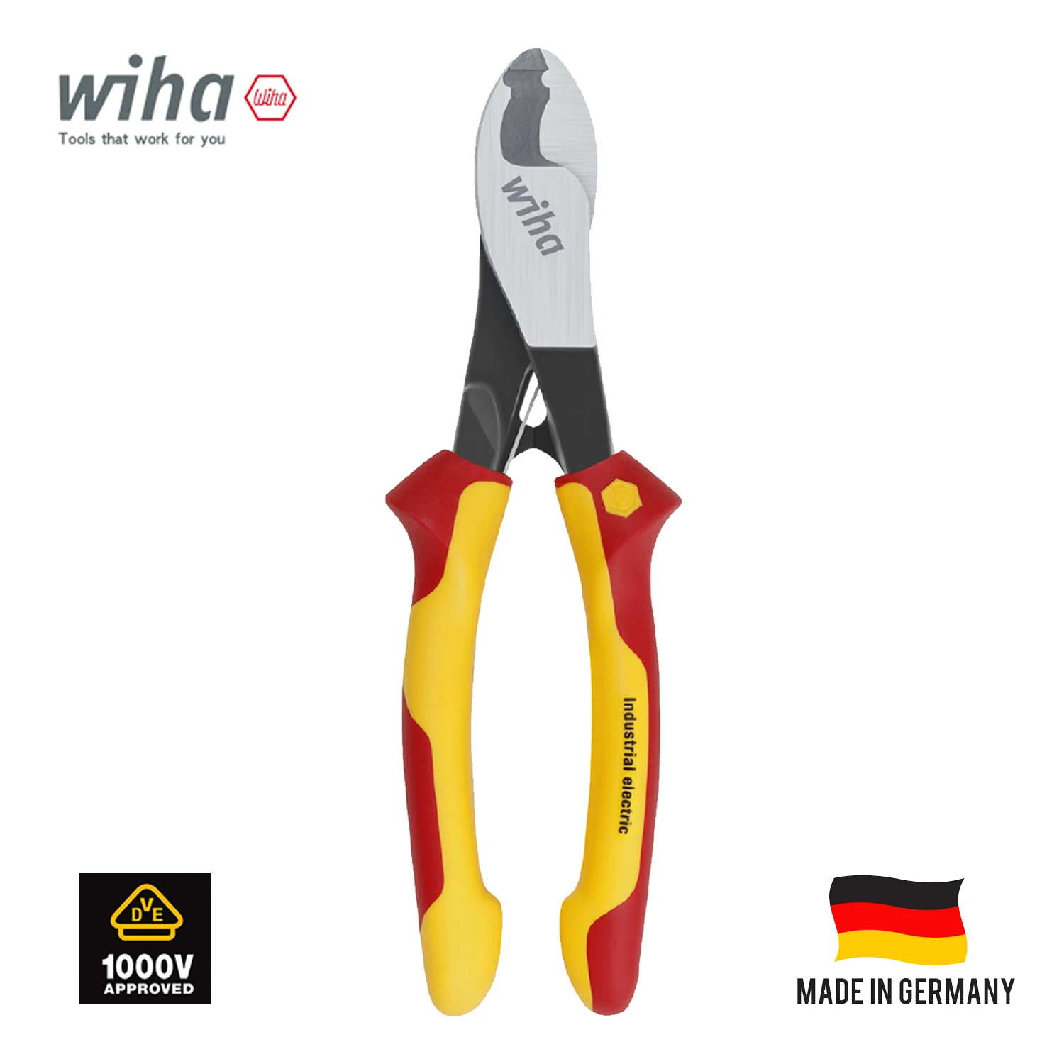 

WIHA Insulated Cable Cutters 180 mm with Opening Spring Can be Switched On and Off 1000V VDE Electrical Spring Plier 43661