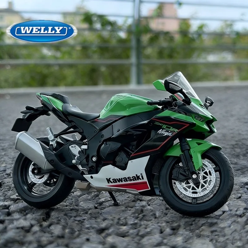

WELLY 1:12 Kawasaki Ninja ZX-10R Alloy Sports Heavy Locomoti Motorcycle Metal Cross-country Racing Motorcycle Model Kid Toy Gift