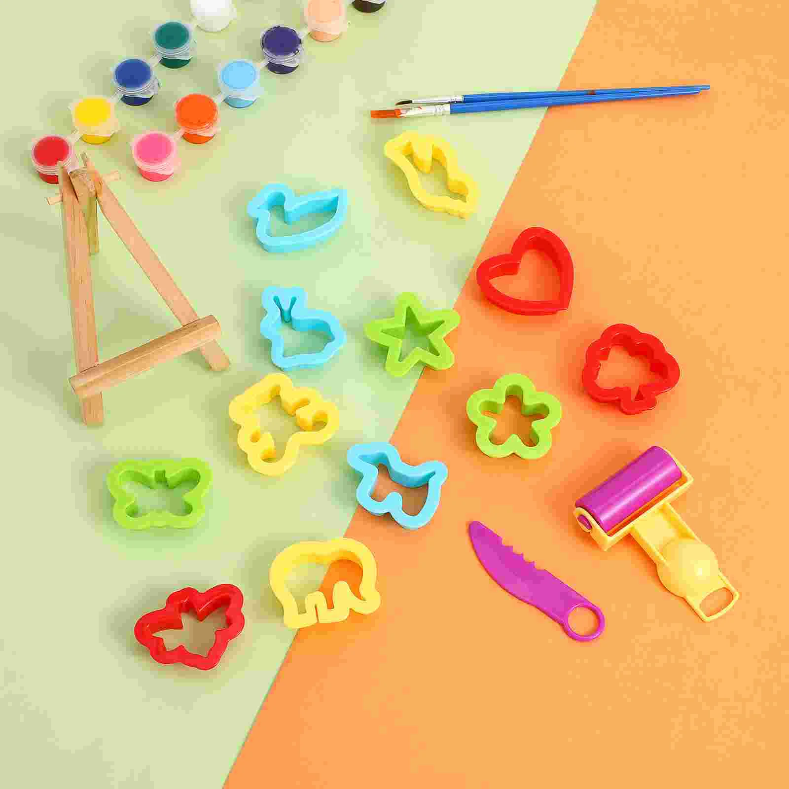 Children Kids DIY Mould Kit Clay Modeling Tool with Roller Crafts Accessories Children clay modeling tool