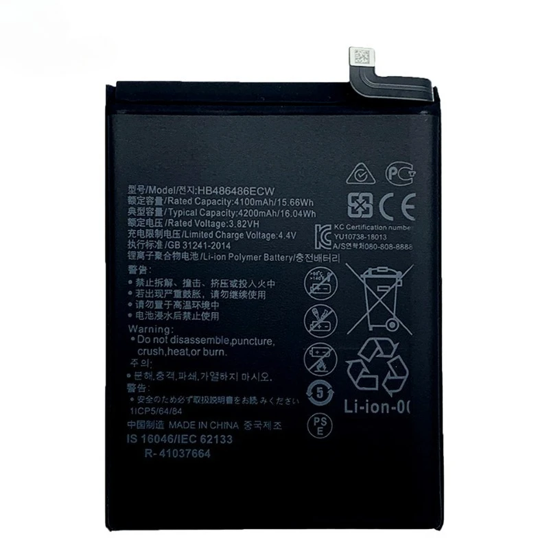 New High Quality 3.82V 4100mAh Mobile Phone Battery HB486486ECW For Huawei P30 Pro Mate20 Pro Mate 20 Pro Batteries