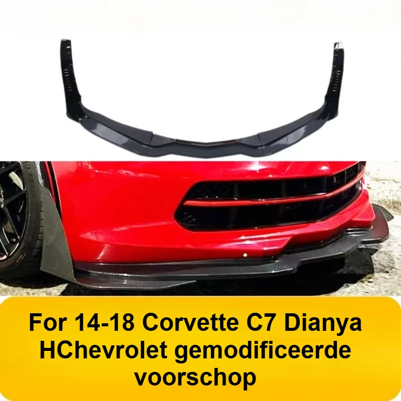 Para Chevy Corvette C7 Z06 Stingray Z51 2014-2019 3 uds difusor de parachoques delantero de coche labio lateral Winglets alerón divisor Accesorios