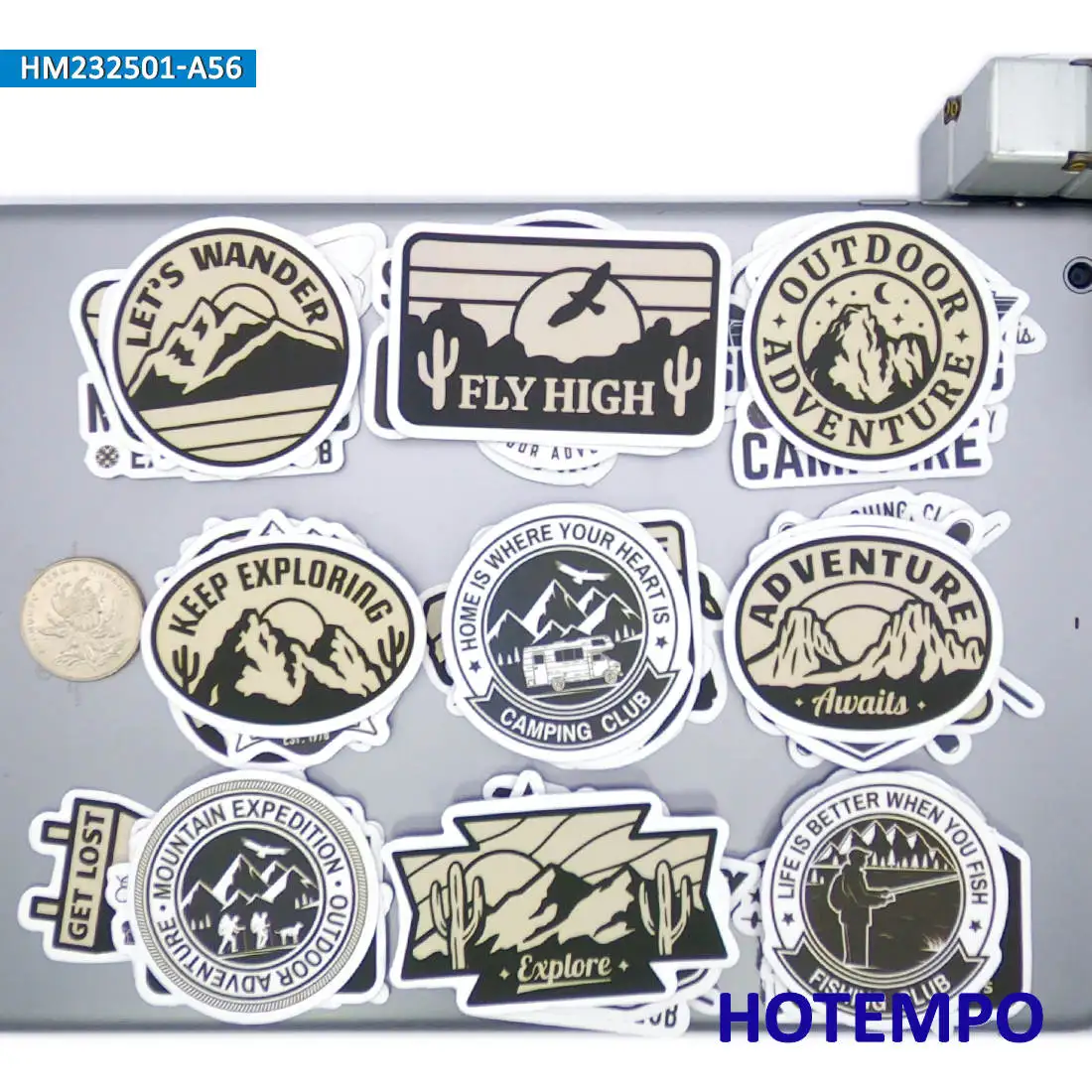 20/30/56Pieces Outdoor Trip Camping Hiking Climbing Fishing Travel Stickers for Luggage Bike Car Motorcycle Phone Laptop Sticker