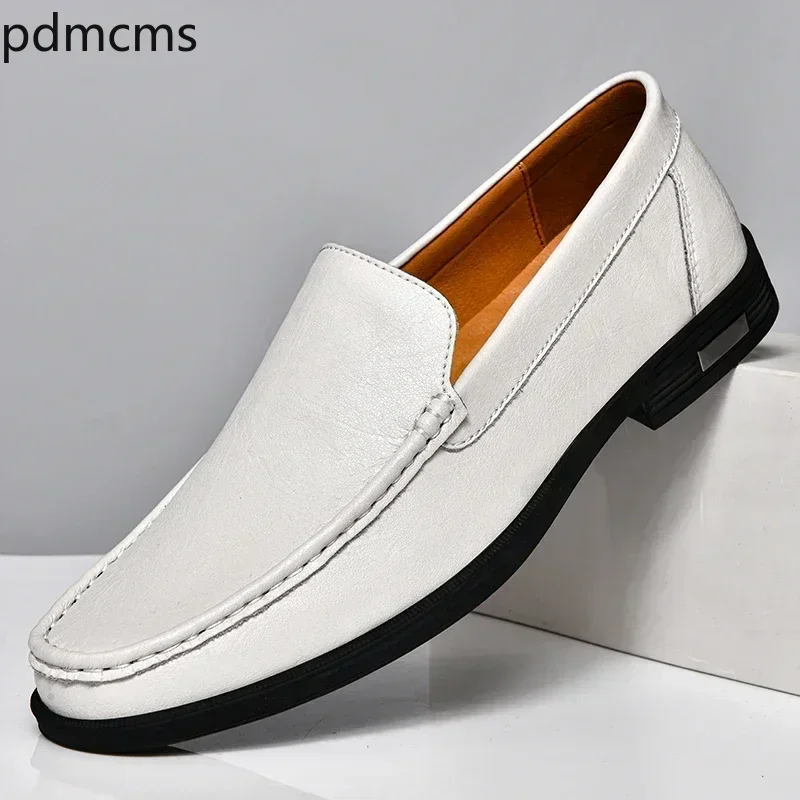 Men's Loafers Genuine Leather Slip on Office Formal Shoes Wedding Party Dress Shoes for Men New Driving Lazy Sneakers Moccasins