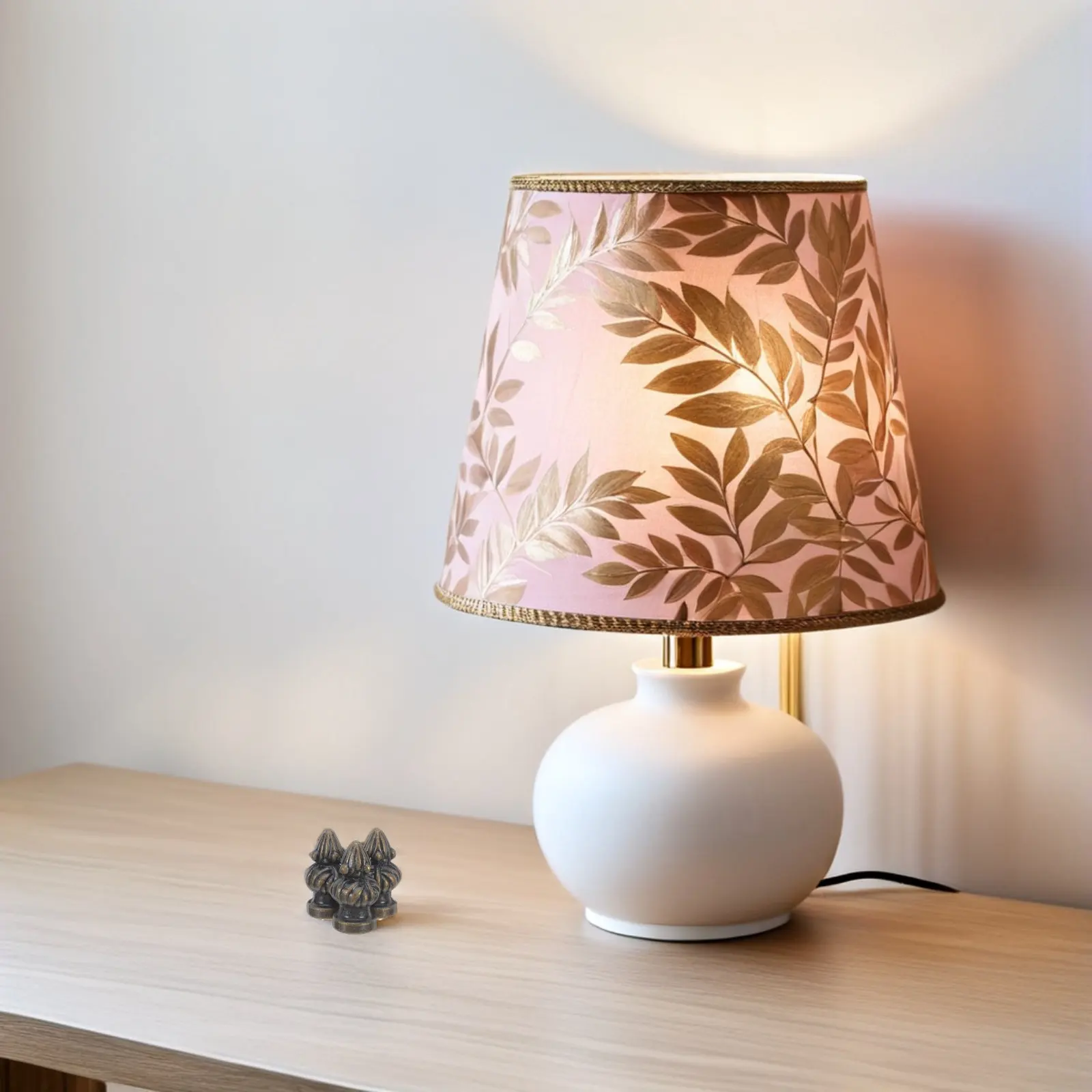 3Pcs Pineapple Brass Lamp Finials M10 Screw on Adapter M6 Lamp Shade Topper Knob Decorative Table Floor Lamps Finials for Lamps