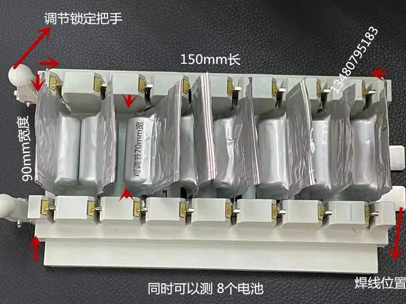Soft Pack Polymer Lithium Battery Fixture 18500 Battery One to Eight Parallel Connection Fixture Test Seat Anti Flame Retardant