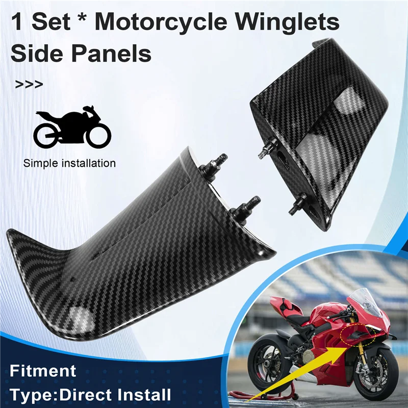 ABQB-Motorcycle Winglets Side Panels Fixed Wing Aerodynamics Fairing For Ducati Panigale V4 V4S V4R 2022 2023