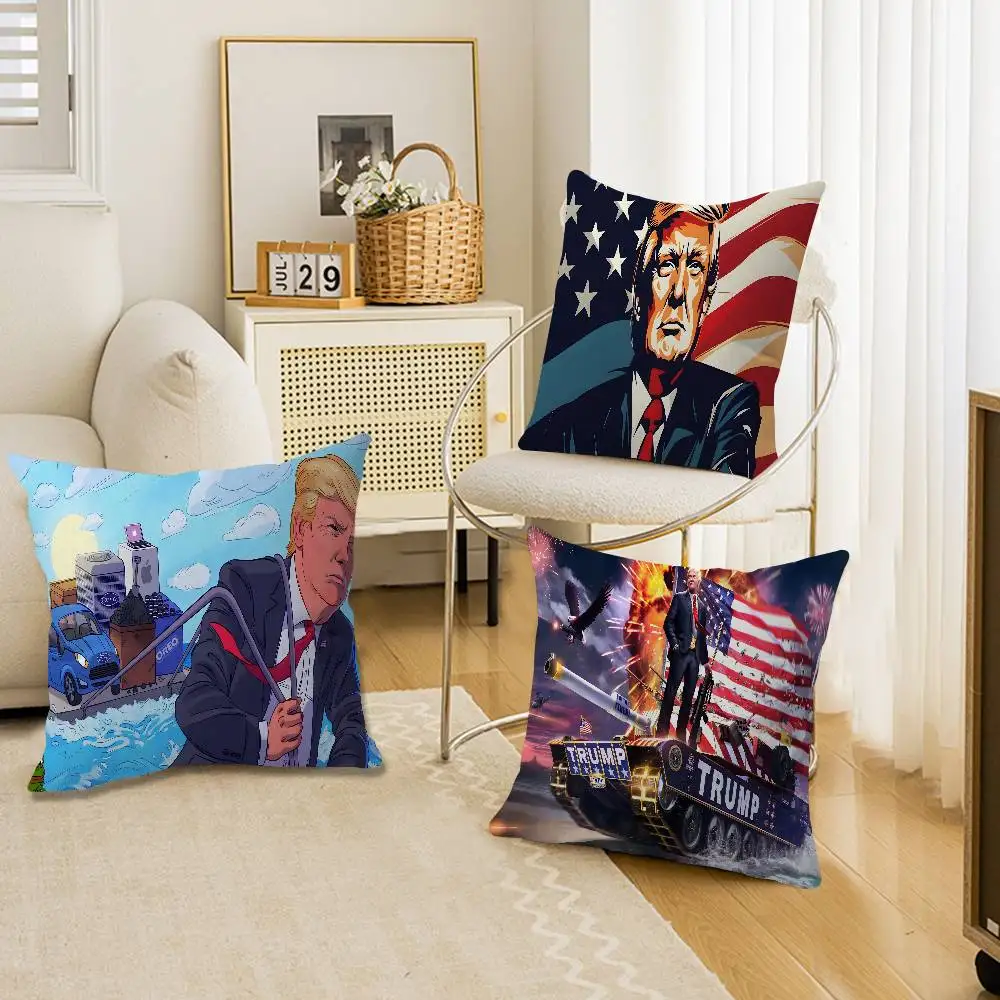 2025 Donald T-Trump Cushion Cover Car Throw Pillow Case For Sofa Car Christmas Gift 40x40cm 45x45cm
