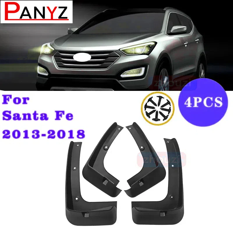 Car Mud Flaps For Hyundai Santa Fe DM XL 2013 - 2018 Maxcruz Mudflaps Splash Guards Mudguards Front Rear 2014 2015 2016 2017