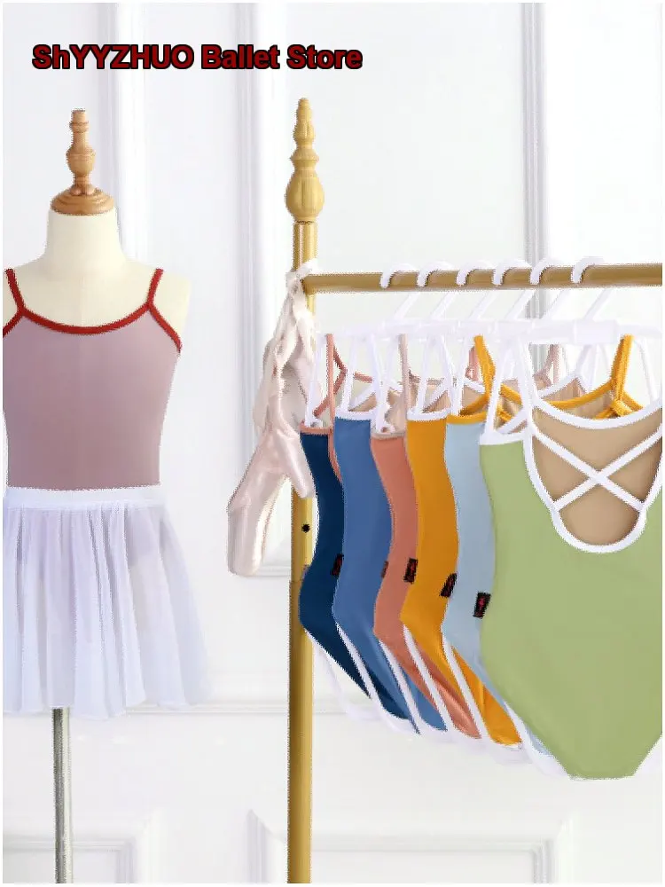 children's-girls-nylon-colorblock-leotard-chinese-art-exam-dance-for-girls-kids