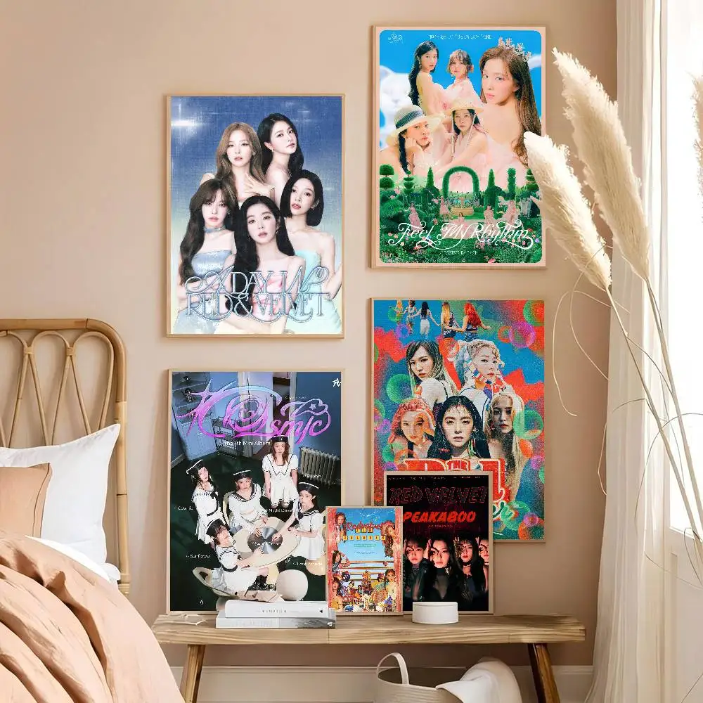Kpop R-Red Velvet Anime Posters Sticky HD Quality Wall Art Retro Posters for Home Kawaii Room Decor