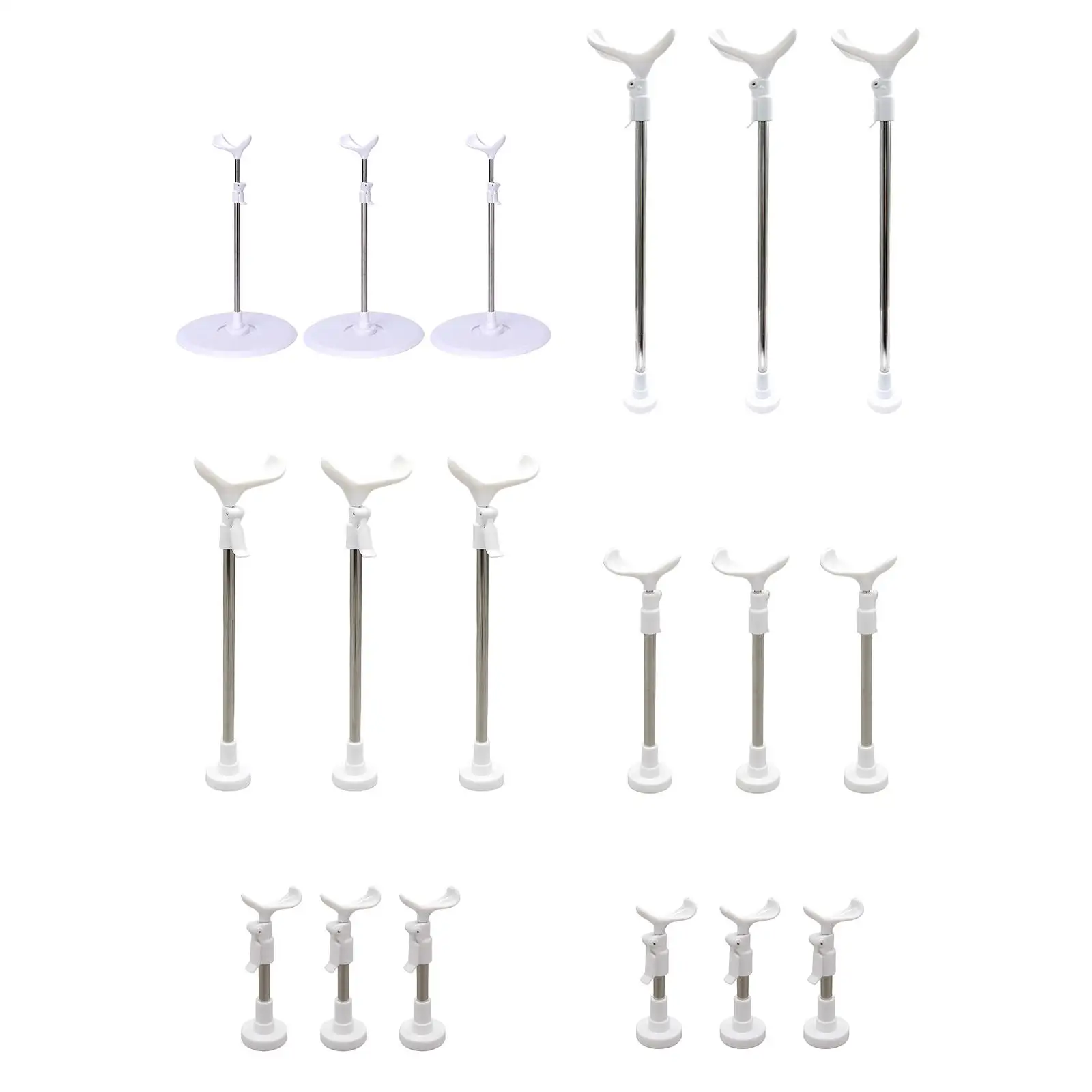 

3 Pieces BJD Doll Display Stand Model Support Multipurpose Accessories Doll
