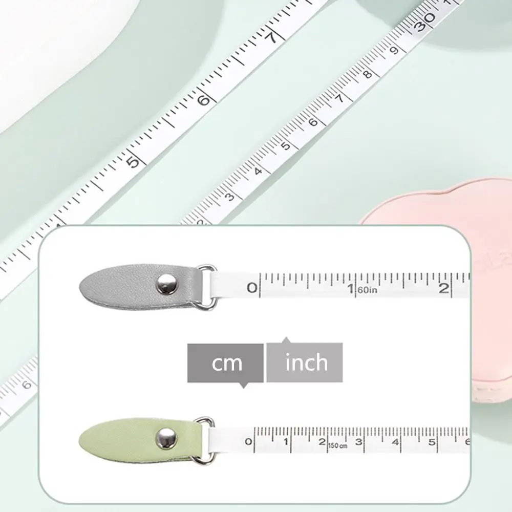 Cute Heart Shape Measuring Tape Wear Resistant Portable Flexible Ruler Durable Push Button Soft Tape Measure Home