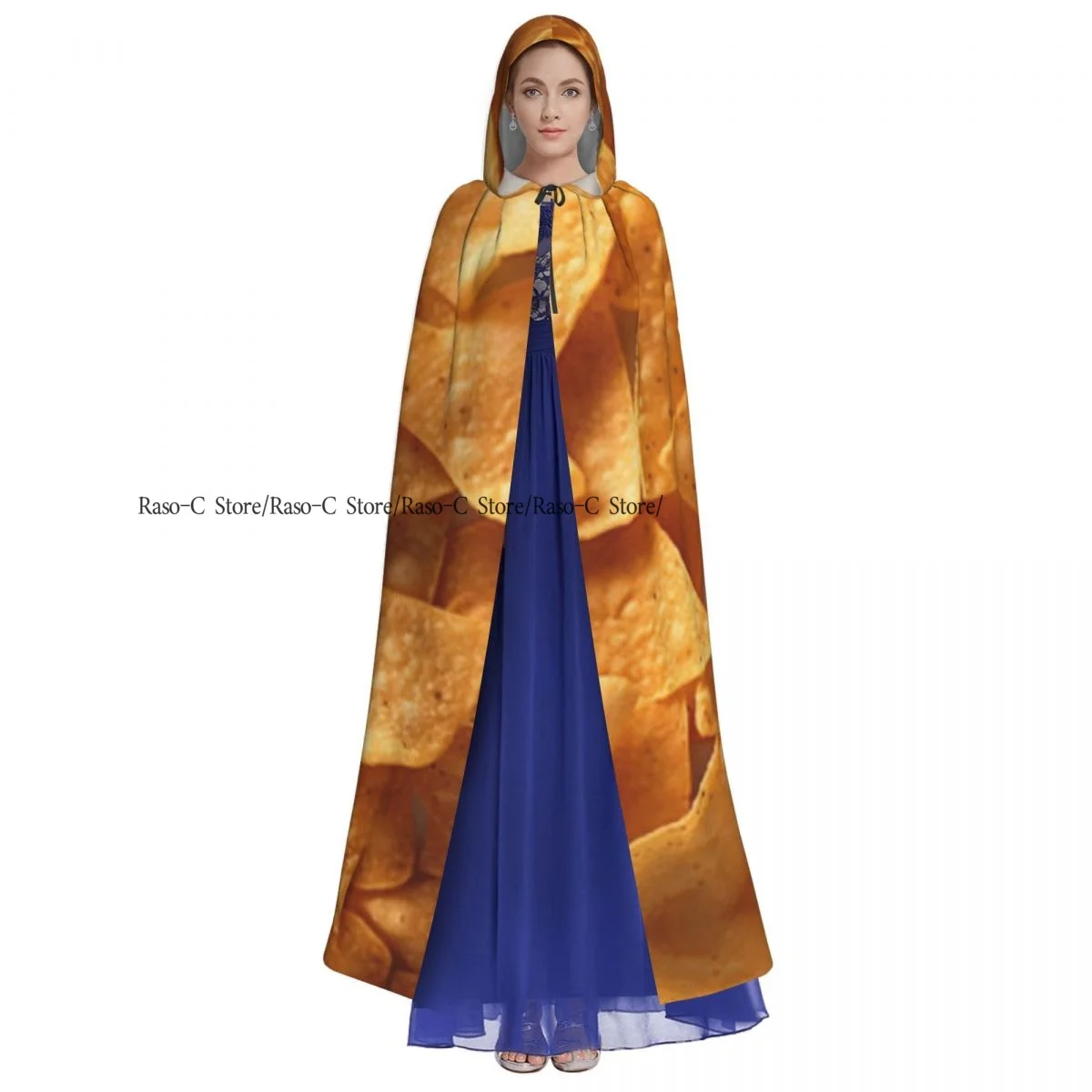 Unisex Adult Salted Chips Cloak with Hood Long Witch Costume Cosplay