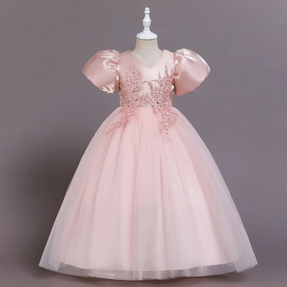 Robe de demoiselle d'honneur en dentelle pour filles, vêtements de Noël pour enfants, fête de mariage, princesse, enfants, 8, 12, 14 ans