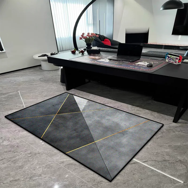

Geometric Office Computer Tables Chair Mat Modern Decoration Living Room Easy Clean Non-slip Carpet Bedroom Study Washable Rug