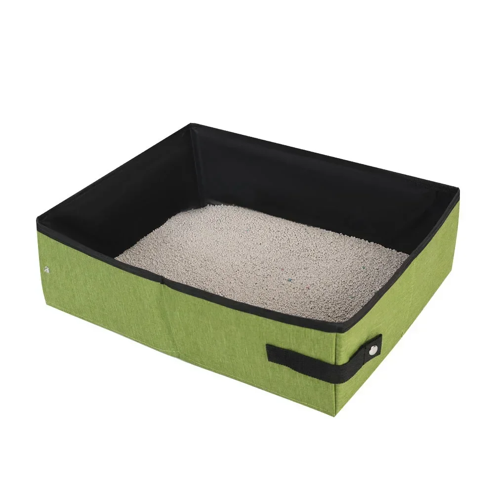 Durable Foldable Cat Litter Box Oxford Cloth Out Portable Large Waterproof Car Cat Litter Box - view 3