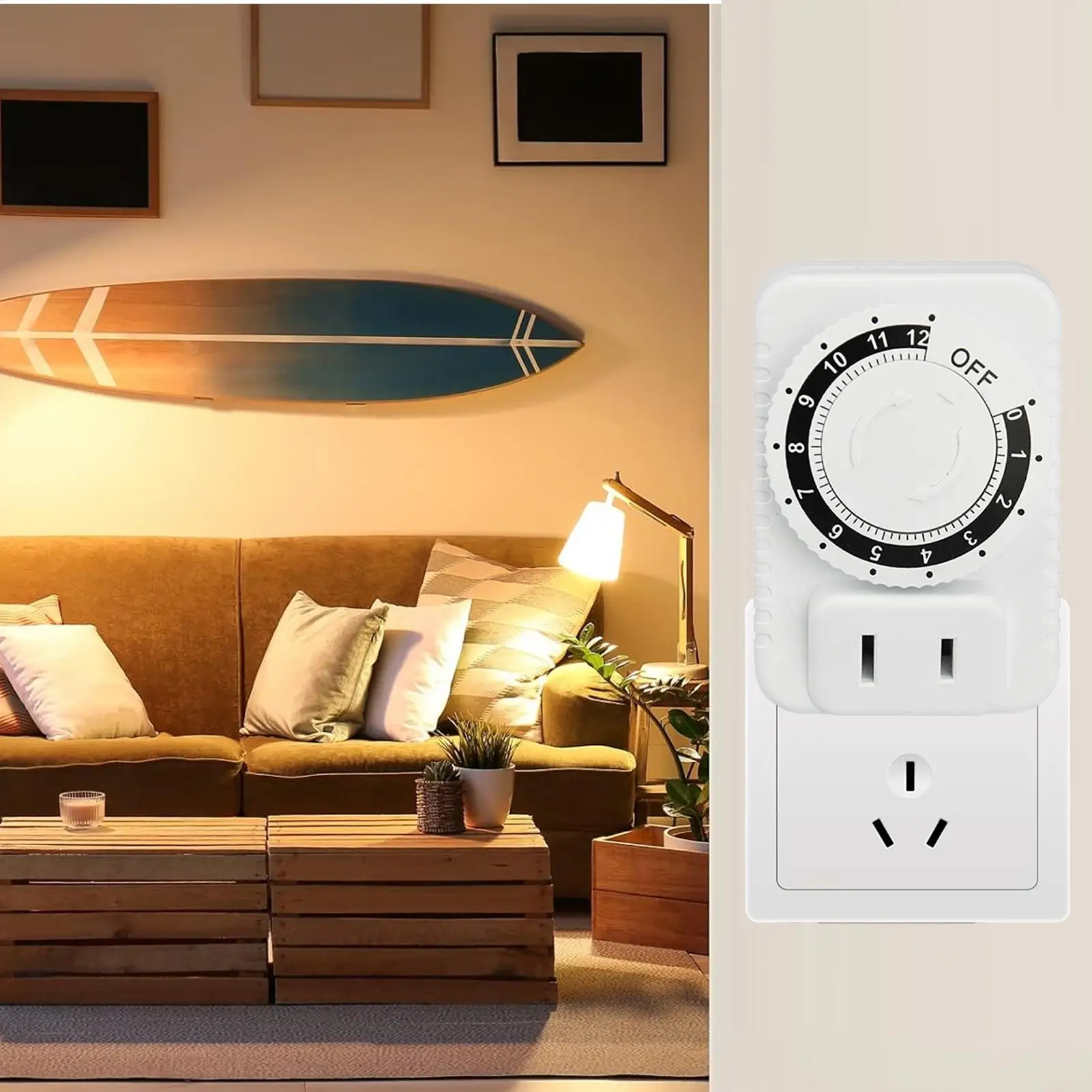 Timer Outlet Plug in Countdown Timers Outlet Energy Saving Socket Versatile Auto Shut off for Electric Fans Vacation Security