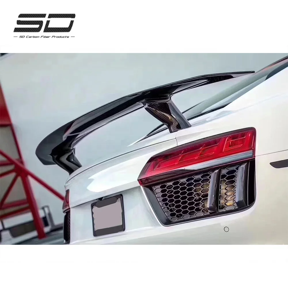 High Quality Dry carbon Fiber Rear Spoiler Rear Wing For Audi R8 V Style