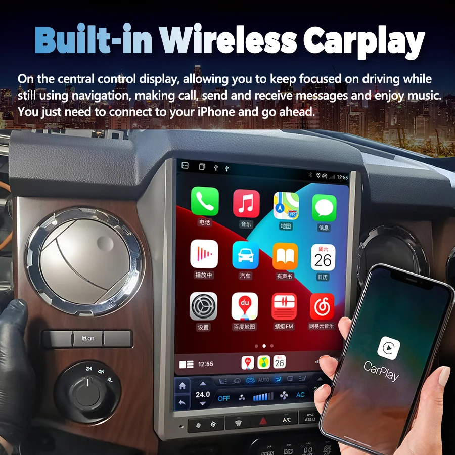 12.1inch Android For Ford F250 F-250 F 250 F350 F-350 F 350 2013-2016 GPS Navigation Carplay Car Multimedia Player Radio Stereo