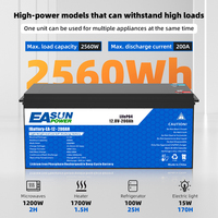 Easun Power 100/200Ah 12v/24v Lifepo4 Battery Lithium Lito Pack Energy Grade A+ Parallel +4000 Cycle Life Poland Stock for Home