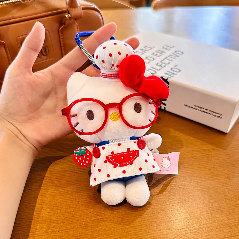 Hello Kitty Kawaii Bag Pendant Fashion Girl Heart Doll Keychain Cartoon Backpack Pendant Doll Women Accessories Gift Toy