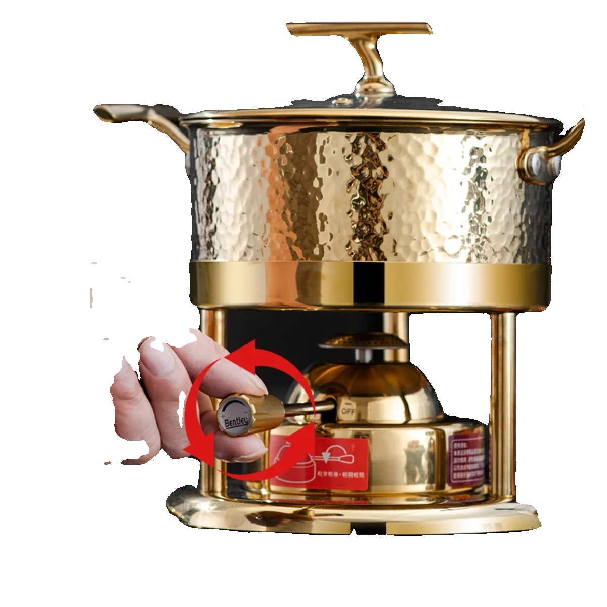 

YJQ stainless steel small hot pot one person one pot commercial household Chinese hammer pattern mandarin duck pot