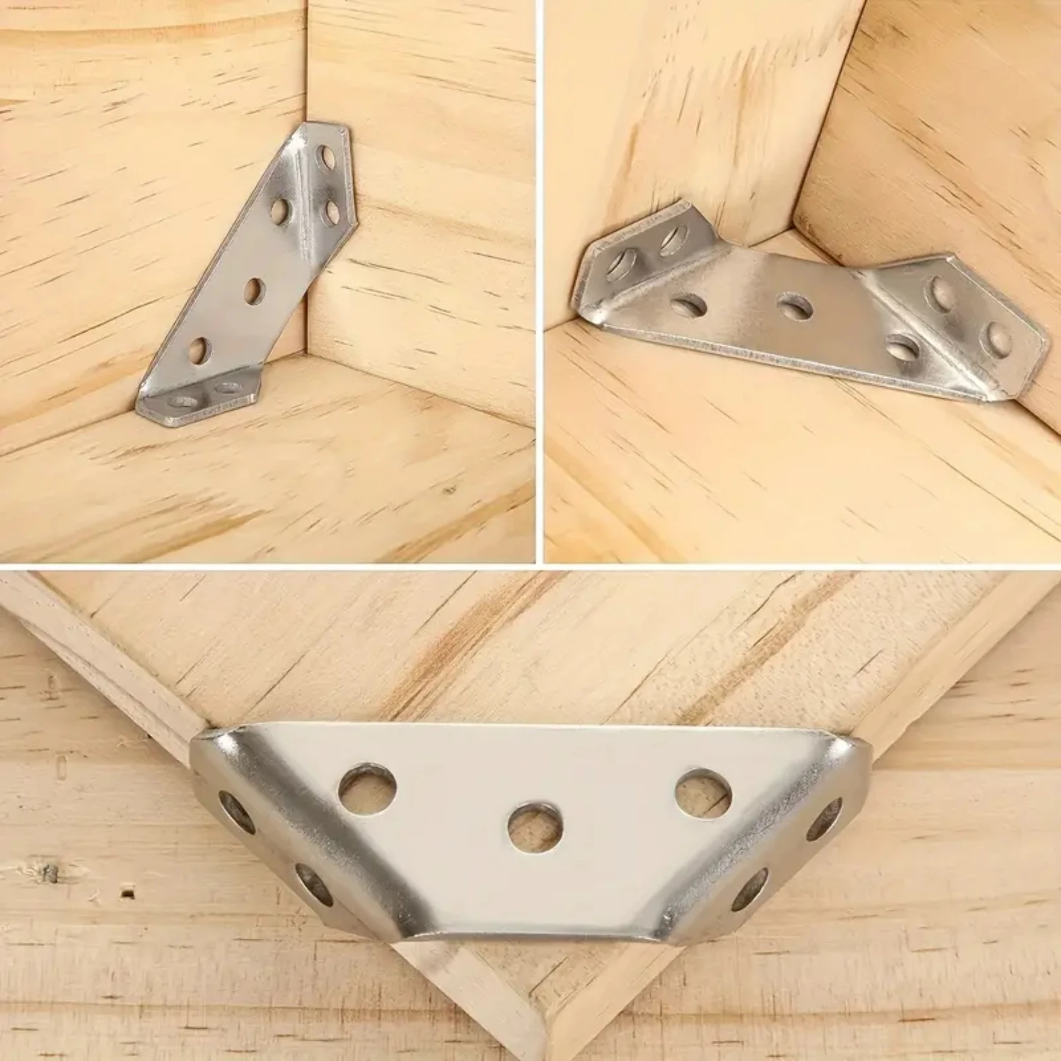 10Pcs Box Trapezoidal Bracket, Corner Code, Stainless Steel-Shelf , Accessories