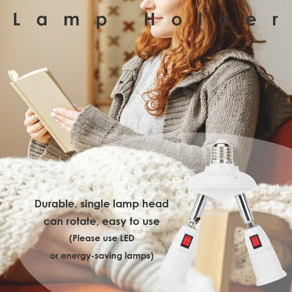 

Практичный держатель лампы E27 с 2/5 головками, вращающийся регулируемый бытовой светодиодный светильник, цоколь, адаптер-конвертер