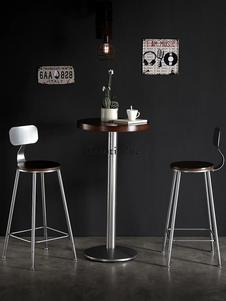 

ld14Bar Iron Art Home Bar Stool Modern Simple Backrest Bar High Chair