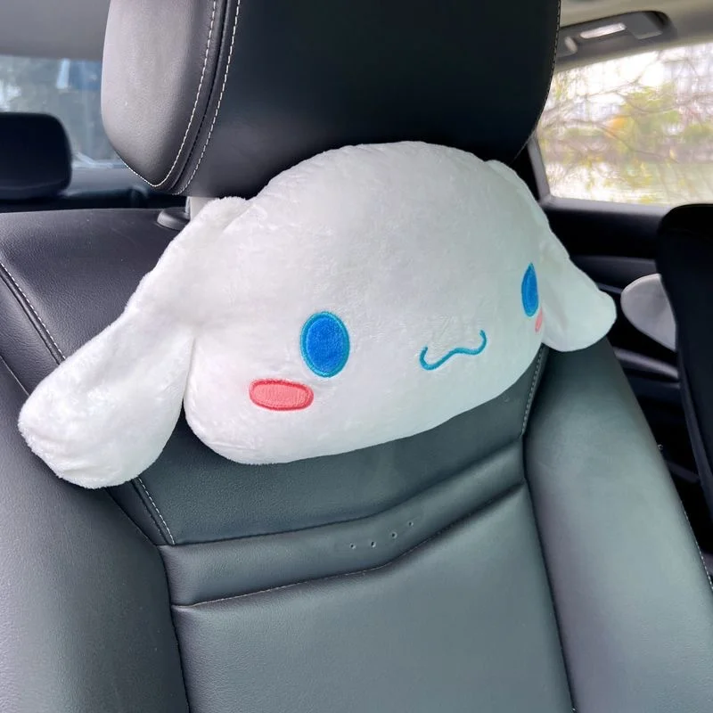 Sanrio Cartoon Cinnamoroll Headrest Neck Safety Cushion Chair Neck Support Headrest Seat Belt Cover Car Decoration Xmas Gifts