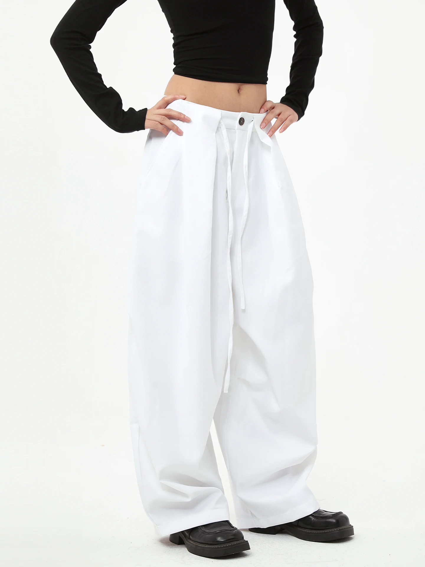 

Брюки-кюлоты Starttheend High-End: модные, свободные, унисекс, с завязками на талии, из полиэстера и вискозы