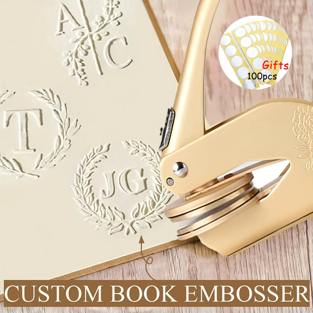 

Персонализированный тиснение книг | «От Библиотеки...» Марка на заказ | Марка книги Ex Libris | Тисненый штамп и 100 серебряных наклеек