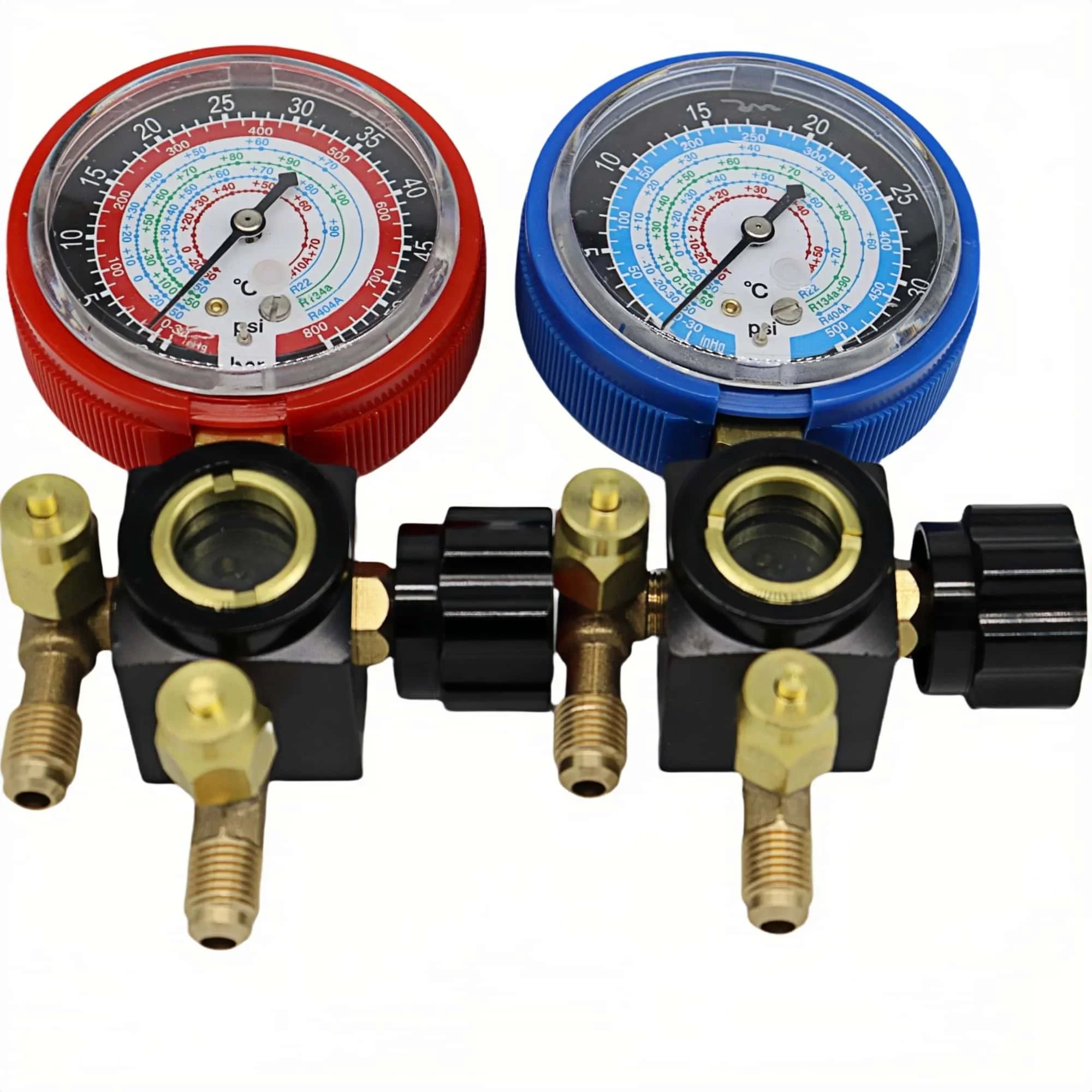 Press the exhaust Household Air Condition Fluorine Cool Gas Meter Valve Pressures Manifold Gauges Set for R410a R22 R134a R404a