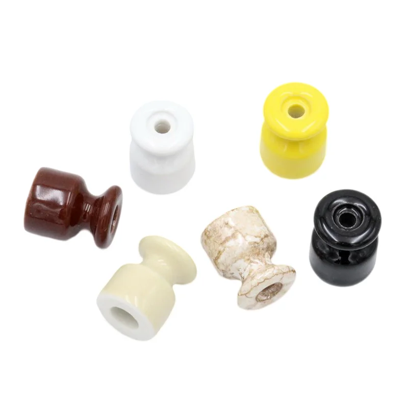 5 pieces 10 pieces 50 pieces Porcelain Insulator Ceramic Wiring Guider Fixings With Expansion Screws