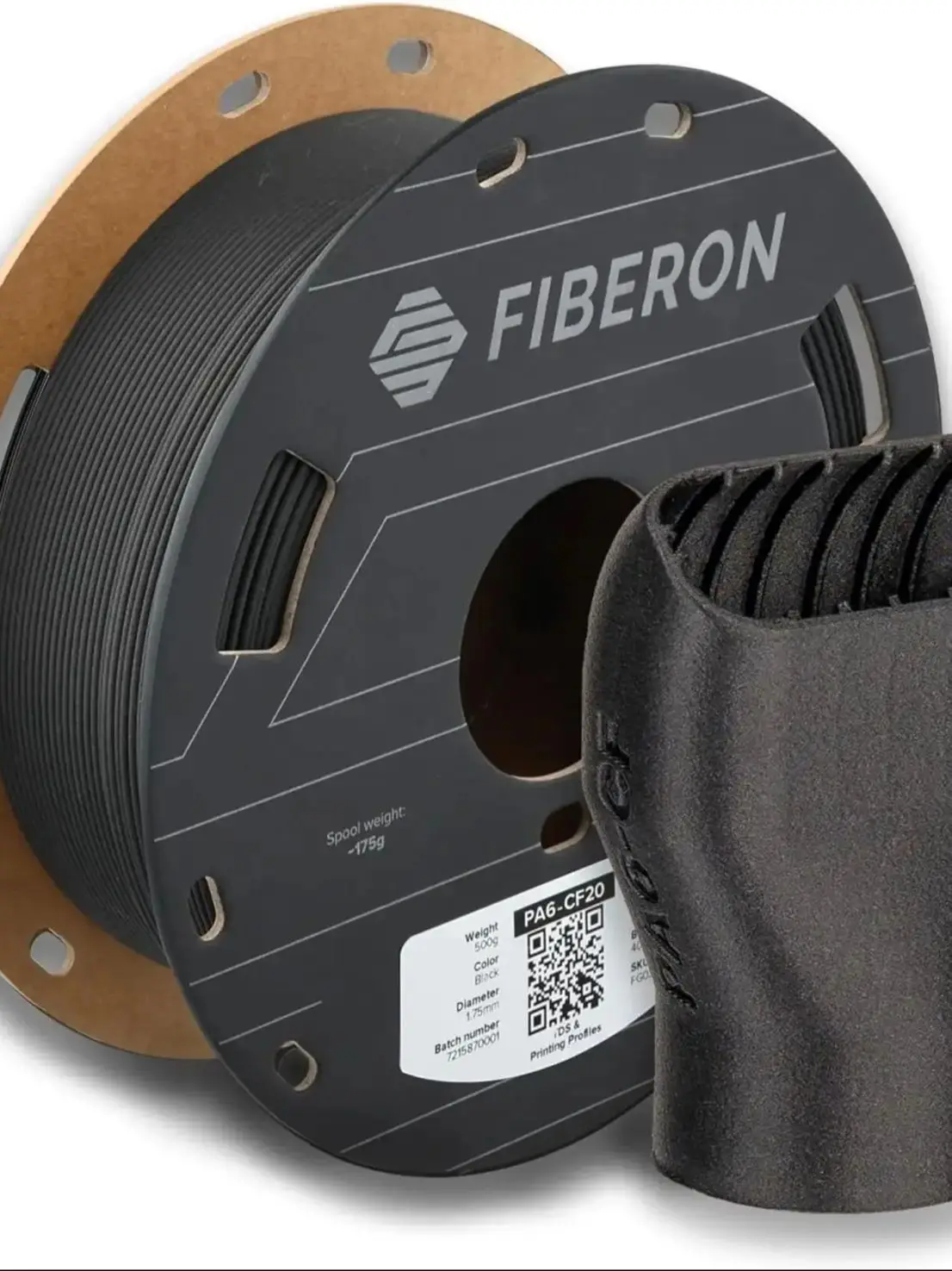 Filament do drukarek 3D Polymaker Fiberon PA6-CF20 1.75mm 0.5kg Czarny Nylon Włóknisty z Włóknem Węglowym do Funkcjonalnej Zamienników Metalowych — zdjęcie produktu 7