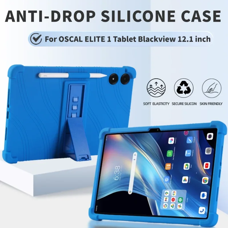 

Чехол для планшета OSCAL ELITE 1, Blackview 12,1 дюйма, противоударный чехол для планшета Android 14, детский мягкий силиконовый чехол-подставка, защитный чехол