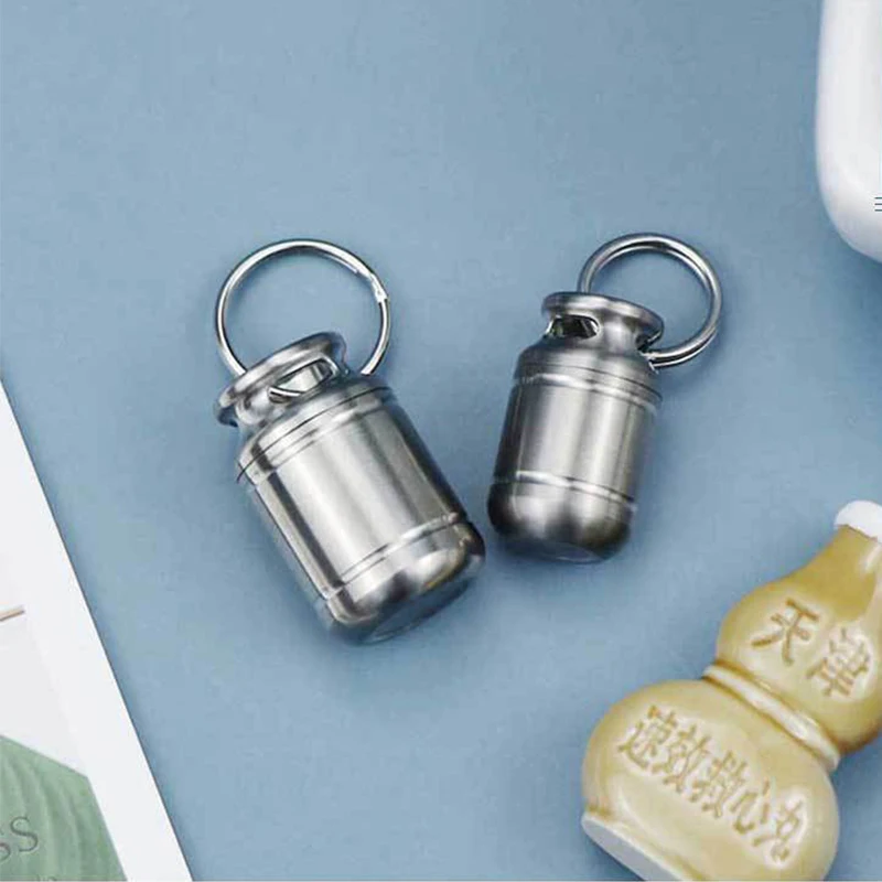 Small Titanium Alloy Pill Bottle Portable Medicine Holder Waterproof Warehouse Mini Pill Storage Bottles Pills Cans