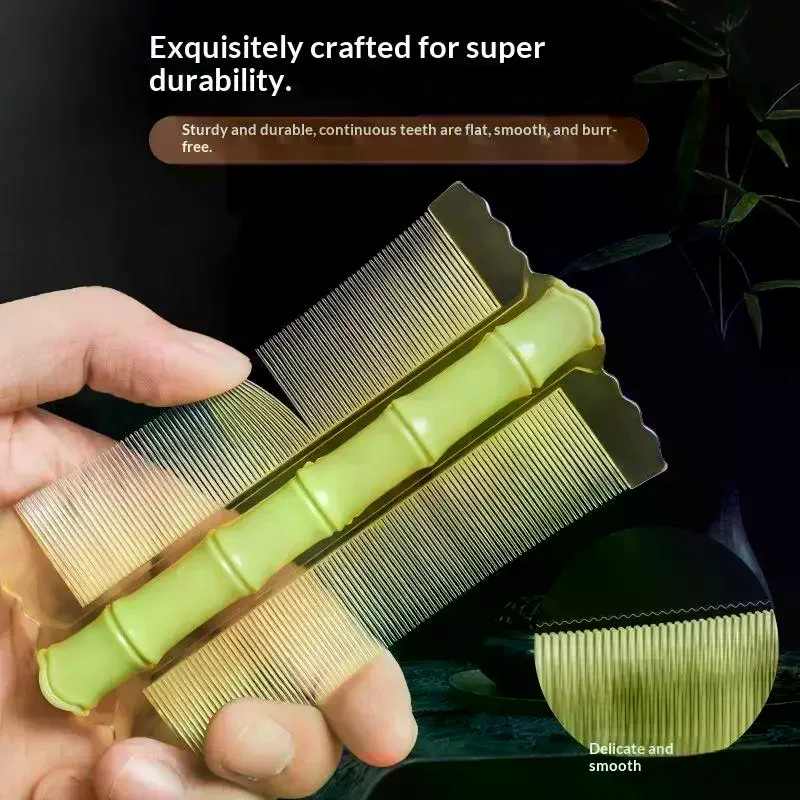 Plastic Bamboo Node Comb Double Sided Encrypted Teeth Removing Head Lice Dandruff Removal Scalp Hair Comb Practical Tool