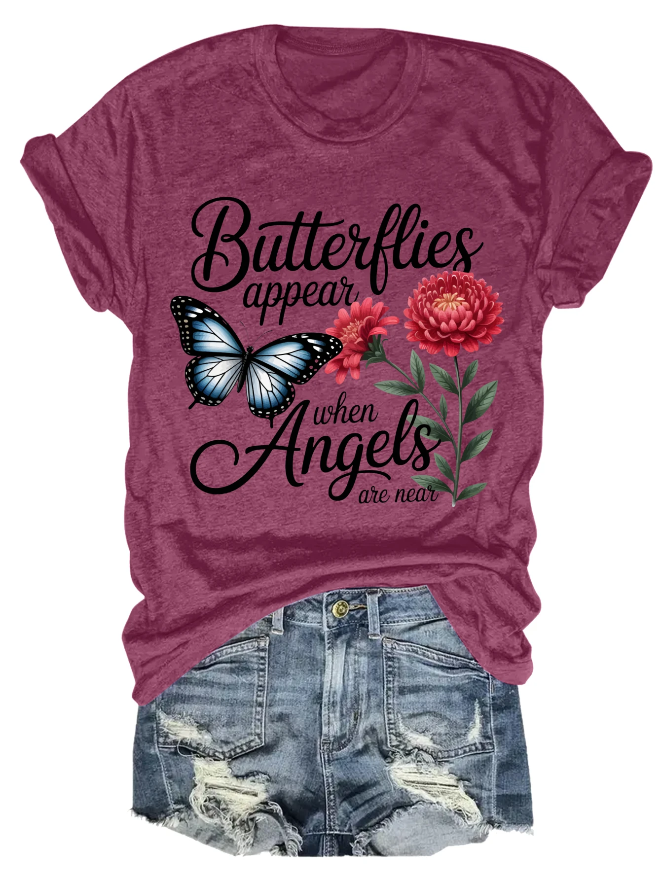 women's plus size tank top Butterflies Appear When Angels Are Near Suitable for sports and daily wear Sleeveless casual top,