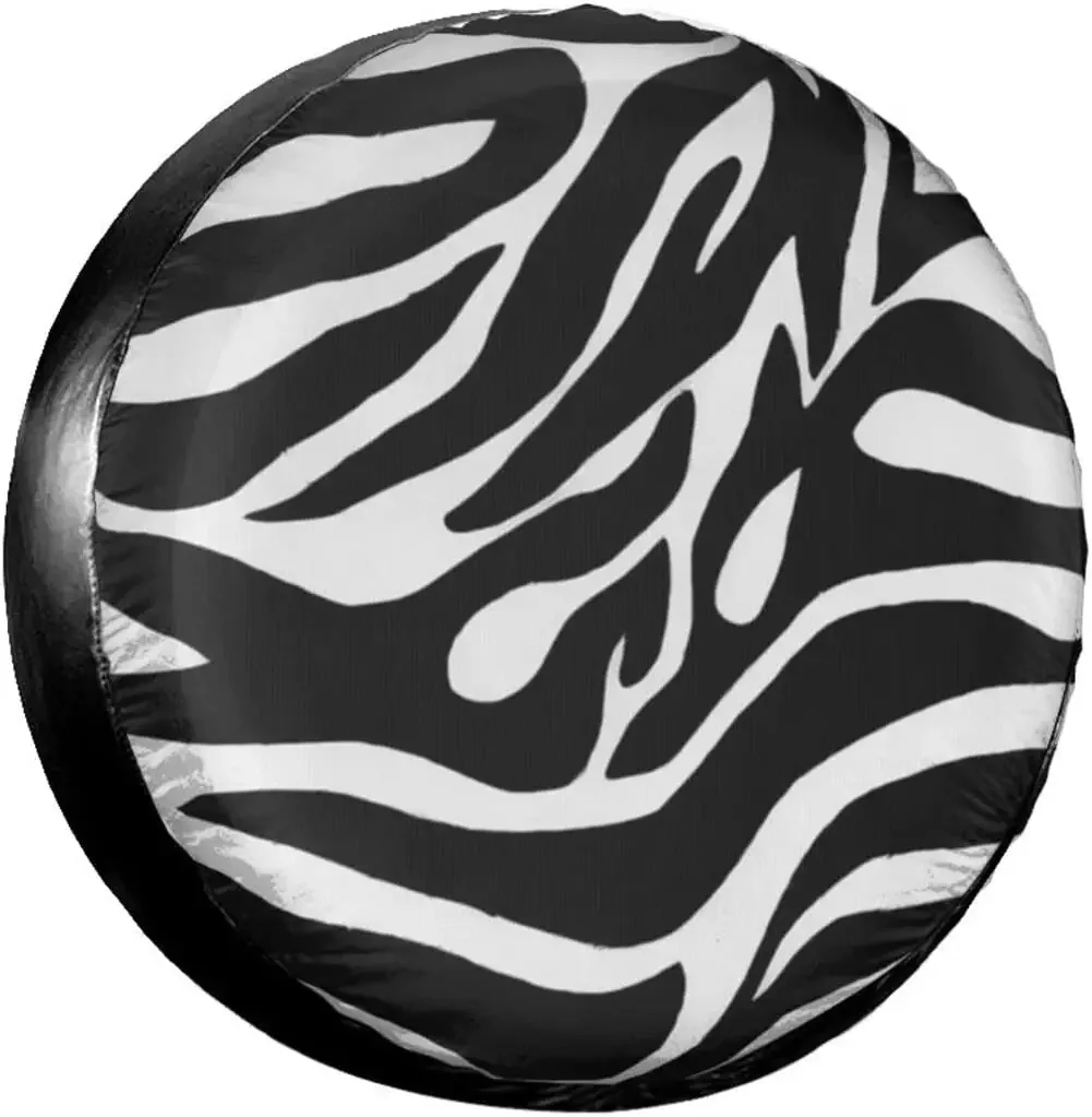 Zebra Print Print Spare Tire Cover Waterproof Universal Wheel Cover Dust-Proof Tire Wheel Protector 14