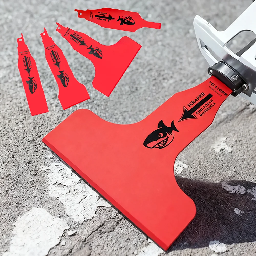 4-Piece Reciprocating Saw Scraper Blades, High Carbon Steel Tile Cleaning Tool for Removing Mortar and Adhesive from Ceramic Walls
