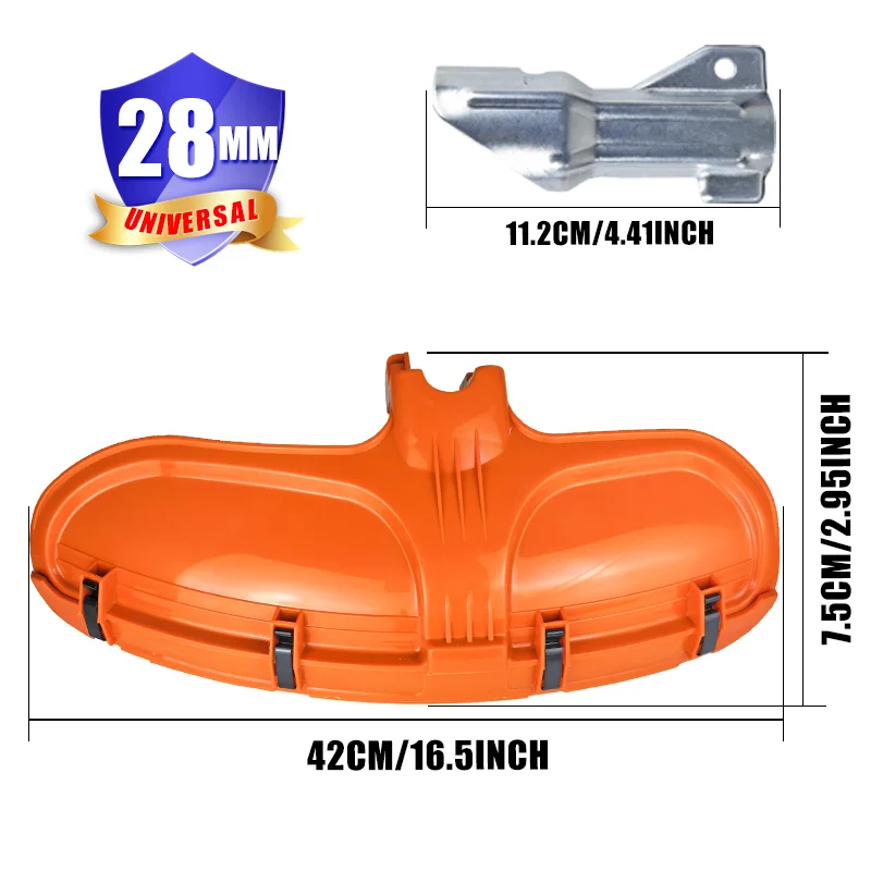 VARIEA - Orange, verbesserte, robuste HUS-Schutzabdeckung 28mm / 1,1 Zoll für Rasenmäher-Schutzplatte, geeignet für Rasenmäher – Detail 3