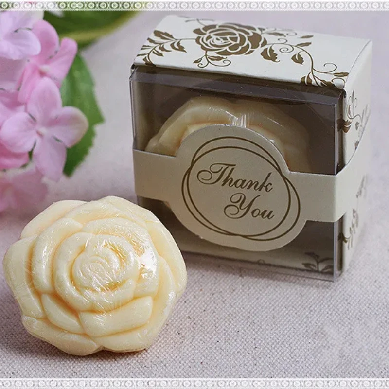 guests present 20pcs Rose Soap gift box Wedding Favor Advertising gift soap Soap 4 colors to choose
