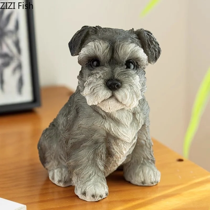 

Simulated Dog Sculpture Handmade Animal Ornaments Home Decoration Crafts Desktop Display Birthday Present Figurines Miniatures