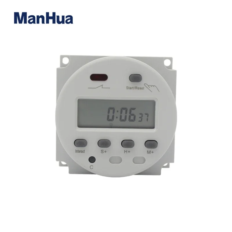 Interruptor temporizador digital ManHua 12VDC 16A com caixa de cobertura MT102C Interruptor temporizador de contagem regressiva Temporizador Digital
