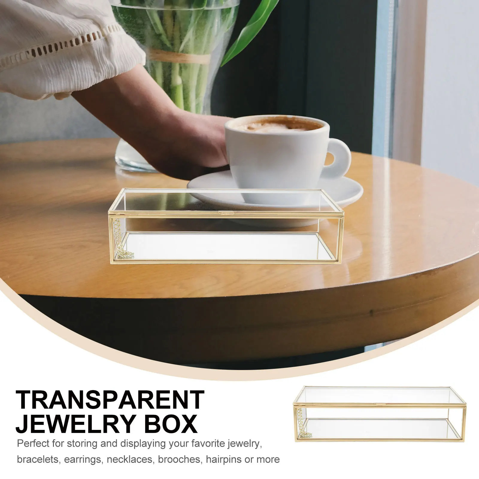 

1Pcs Jewelry Storage Box European Style Glass Copper Frame Exquisite Organizer for Rings Earrings Travel Birthday