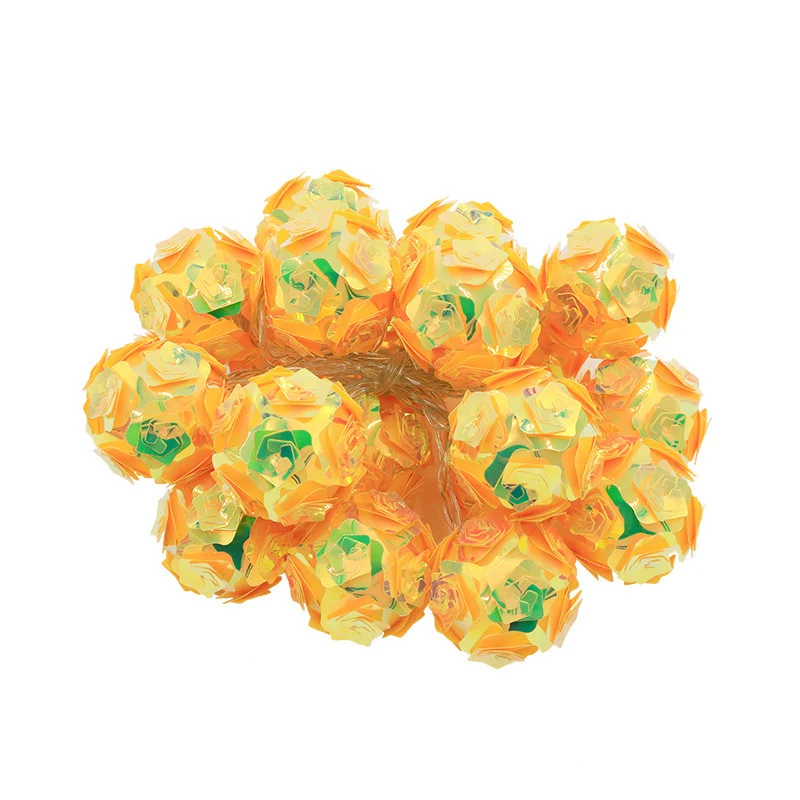1pc 1.5M10LED Battery Powered Flower String Lights Romantic Rose Flower Creative Laser Ball Lamp for Home Bedroom Garden Decor